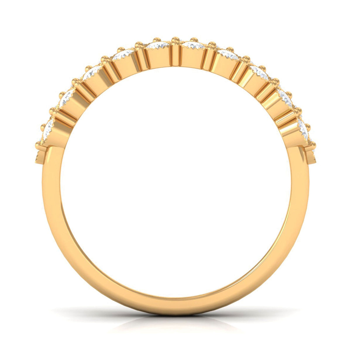 Diamond 3 Row Wide Wedding Band Ring