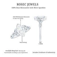 Moissanite 5x10mm Marquise Cut Engagement Ring in Bezel Setting