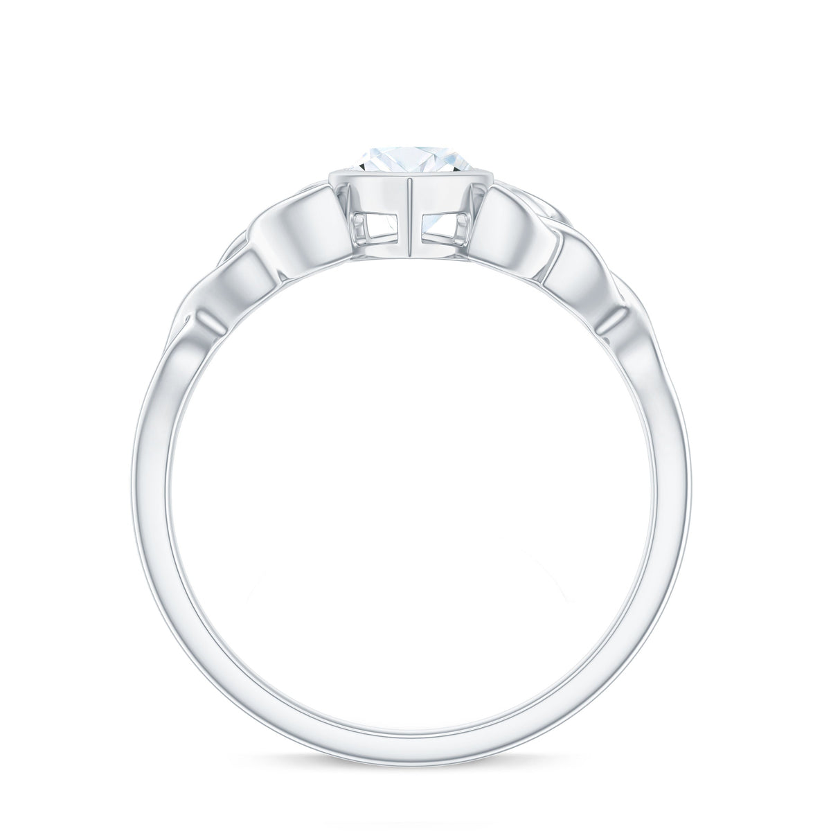 Moissanite 5x10mm Marquise Cut Engagement Ring in Bezel Setting