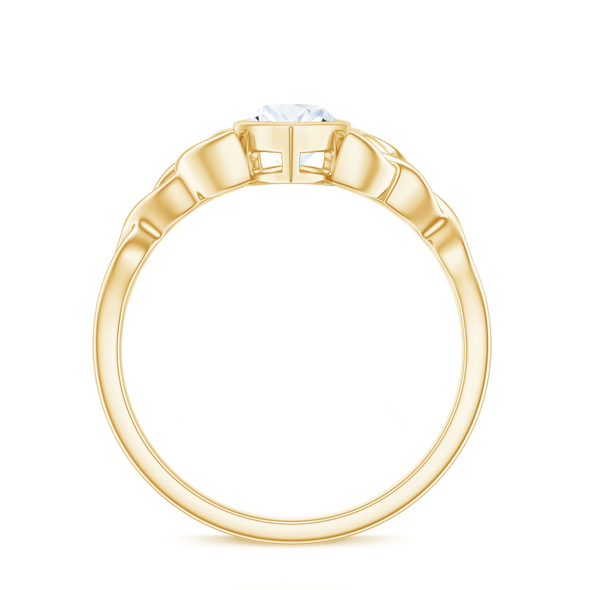 Moissanite 5x10mm Marquise Cut Engagement Ring in Bezel Setting