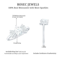 Pear Shaped Moissanite Designer Engagement Ring