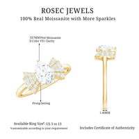 Pear Shaped Moissanite Designer Engagement Ring