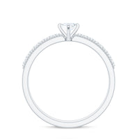 Certified Marquise Cut Moissanite Vintage Solitaire Ring with Side Stones