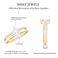 Marquise Cut Moissanite Classic Solitaire Ring