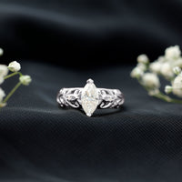Marquise Moissanite Engagement Ring With Certificate