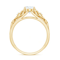 6X8 mm Oval Cut Vintage Inspired Moissanite Filigree Engagement Ring