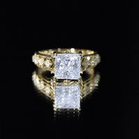 3 Carat Princess Cut Certified Moissanite Solitaire Engagement Ring