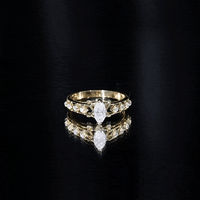 Art Deco Looking Moissanite Marquise Engagement Ring