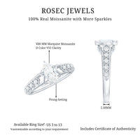 Art Deco Looking Moissanite Marquise Engagement Ring