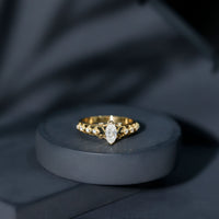 Art Deco Looking Moissanite Marquise Engagement Ring