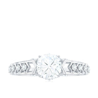 6mm Cushion Cut Certified Moissanite Solitaire Engagement Ring