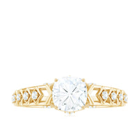 6mm Cushion Cut Certified Moissanite Solitaire Engagement Ring
