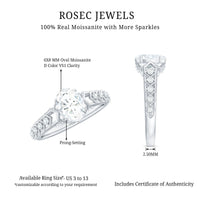 6x8mm Oval Cut Moissanite Solitaire Engagement Ring