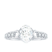 6x8mm Oval Cut Moissanite Solitaire Engagement Ring