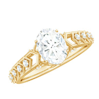 6x8mm Oval Cut Moissanite Solitaire Engagement Ring