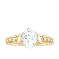 6x8mm Oval Cut Moissanite Solitaire Engagement Ring