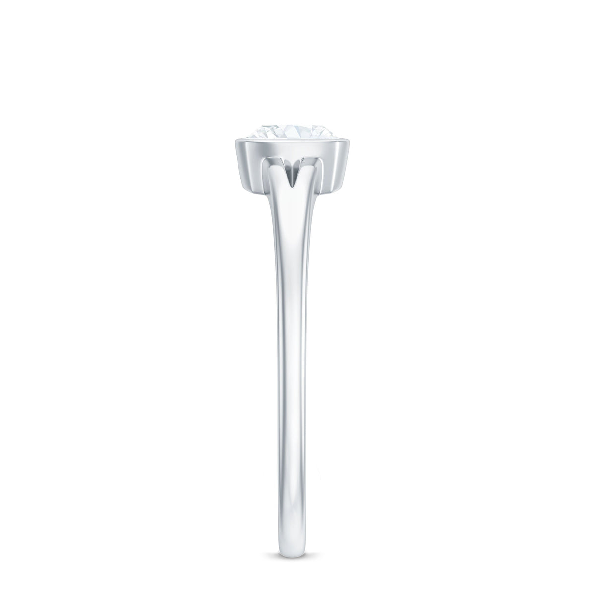 6mm Cushion Cut Moissanite Solitaire Split Shank Ring
