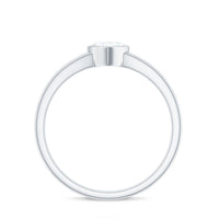 5mm Heart Shape Moissanite Solitaire Ring with Split Shank