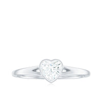5mm Heart Shape Moissanite Solitaire Ring with Split Shank