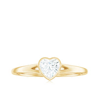 5mm Heart Shape Moissanite Solitaire Ring with Split Shank