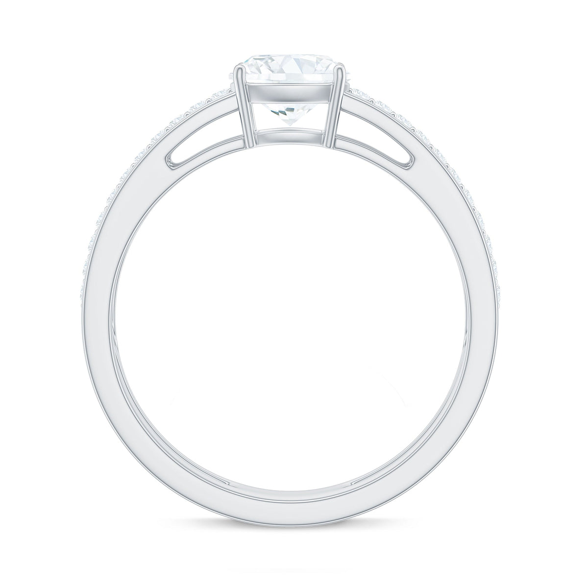 6X6 MM Certified Moissanite Solitaire Double Band Engagement Ring