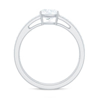 6X6 MM Certified Moissanite Solitaire Double Band Engagement Ring