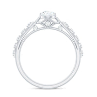 Art Deco Inspired Brilliant Cut Moissanite Solitaire Engagement Ring