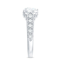 Art Deco Inspired Brilliant Cut Moissanite Solitaire Engagement Ring