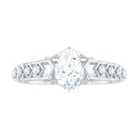 Art Deco Inspired Brilliant Cut Moissanite Solitaire Engagement Ring
