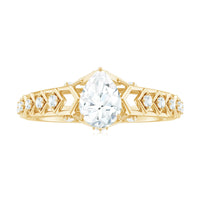 Art Deco Inspired Brilliant Cut Moissanite Solitaire Engagement Ring