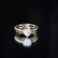 1.5 Carat Heart Shape Moissanite Double Band Engagement Ring