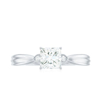 0.7 Carat Princess Cut Moissanite Solitaire Promise Ring for Her