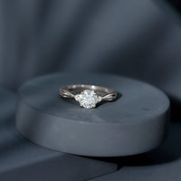 Round Moissanite Solitaire Engagement Ring for Her