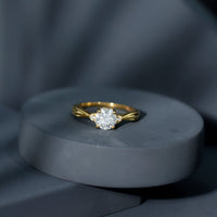 Round Moissanite Solitaire Engagement Ring for Her