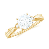 Brilliant Cut 6mm Moissanite Cushion Engagement Ring