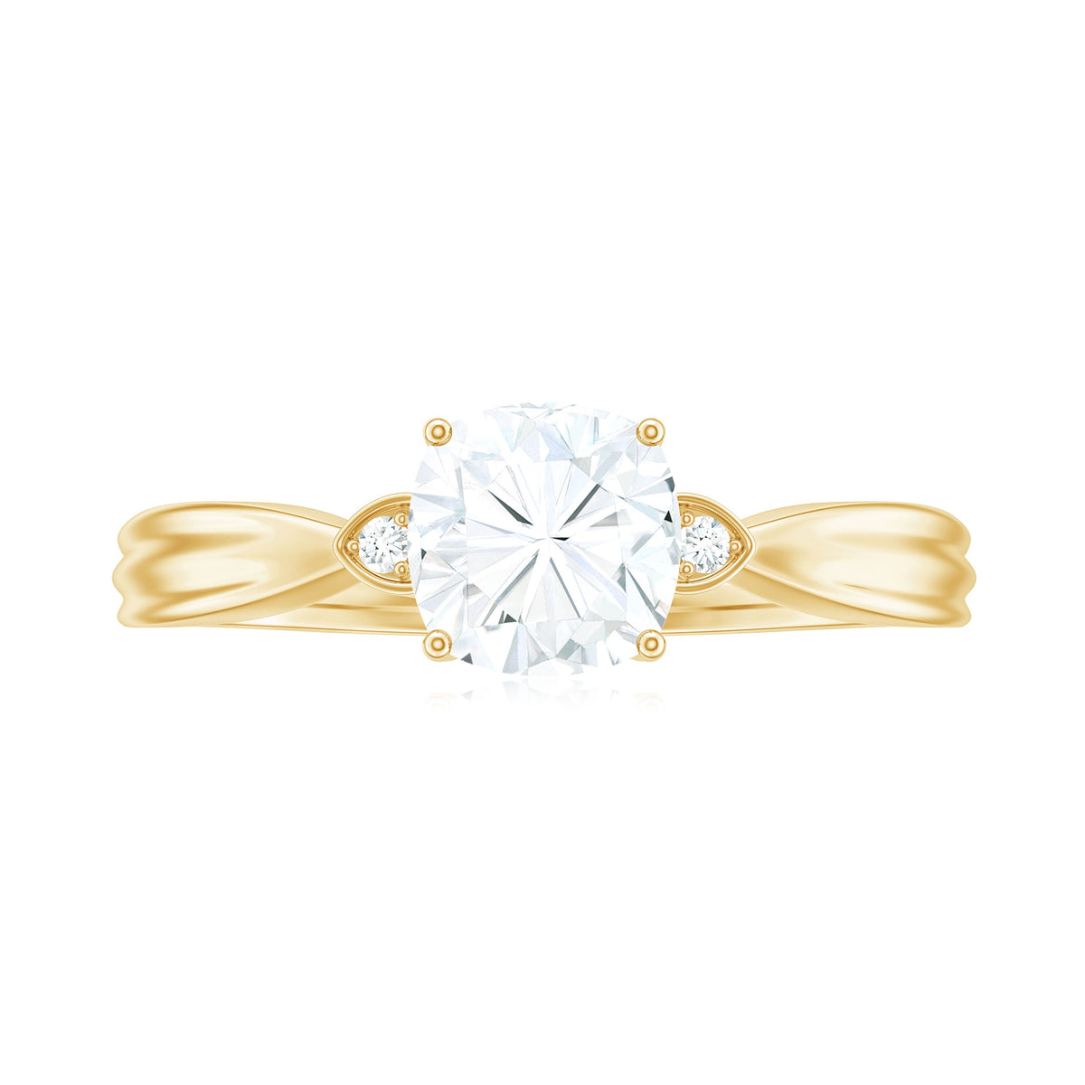 Brilliant Cut 6mm Moissanite Cushion Engagement Ring