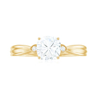 Brilliant Cut 6mm Moissanite Cushion Engagement Ring