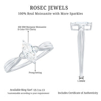 Marquise Cut Moissanite Solitaire Ring