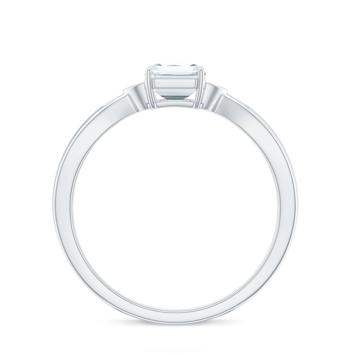 6x8mm Emerald Cut Certified Moissanite Engagement Ring for Women