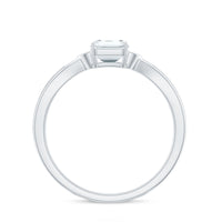 6x8mm Emerald Cut Certified Moissanite Engagement Ring for Women