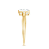 6x8mm Emerald Cut Certified Moissanite Engagement Ring for Women