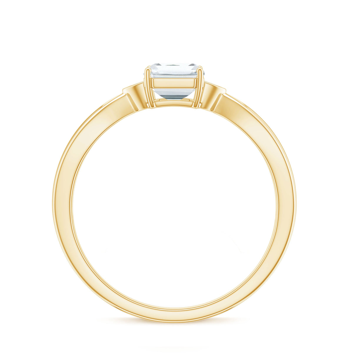 6x8mm Emerald Cut Certified Moissanite Engagement Ring for Women