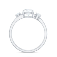 Certified Moissanite Solitaire Double Band Engagement Ring