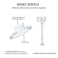 8mm Heart Shaped Moissanite Engagement Ring for Women