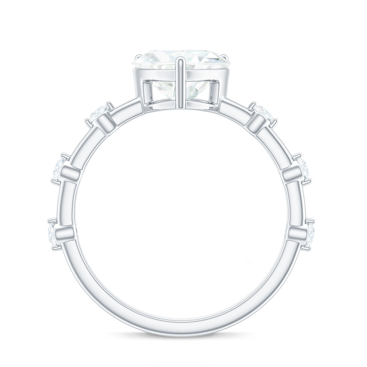 8mm Heart Shaped Moissanite Engagement Ring for Women