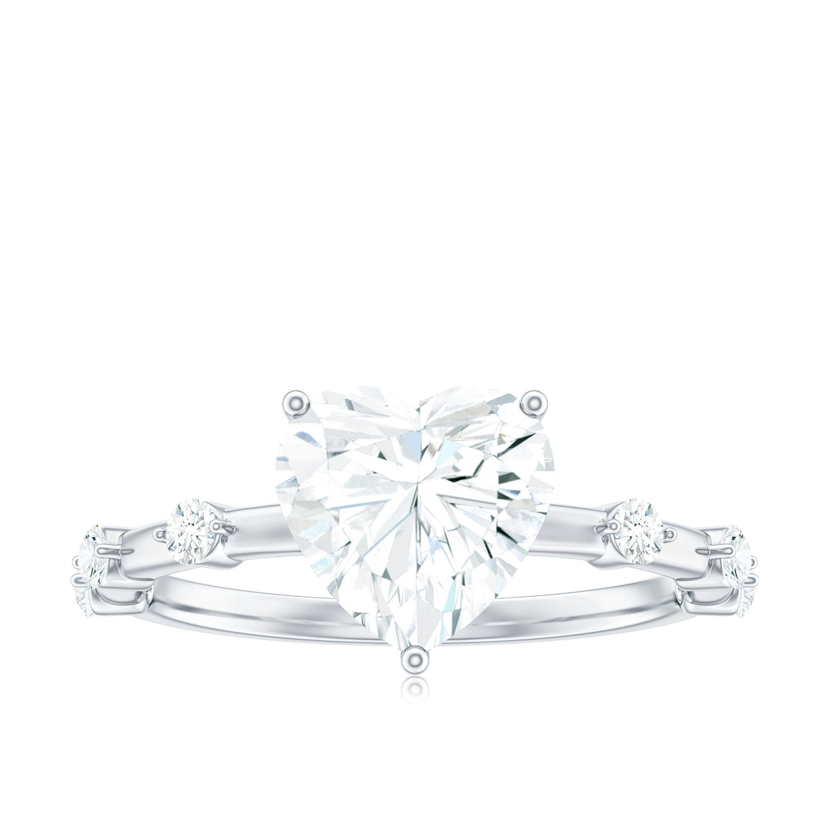 8mm Heart Shaped Moissanite Engagement Ring for Women