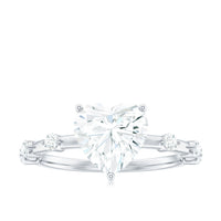 8mm Heart Shaped Moissanite Engagement Ring for Women