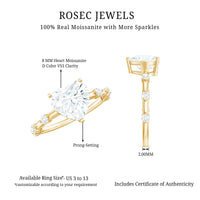 8mm Heart Shaped Moissanite Engagement Ring for Women