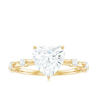 8mm Heart Shaped Moissanite Engagement Ring for Women
