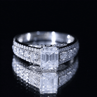 Certified Emerald Cut Moissanite Solitaire Engagement Ring for Women
